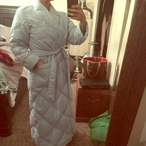 Eddie Bauer Vintage Down Robe- Baby Blue